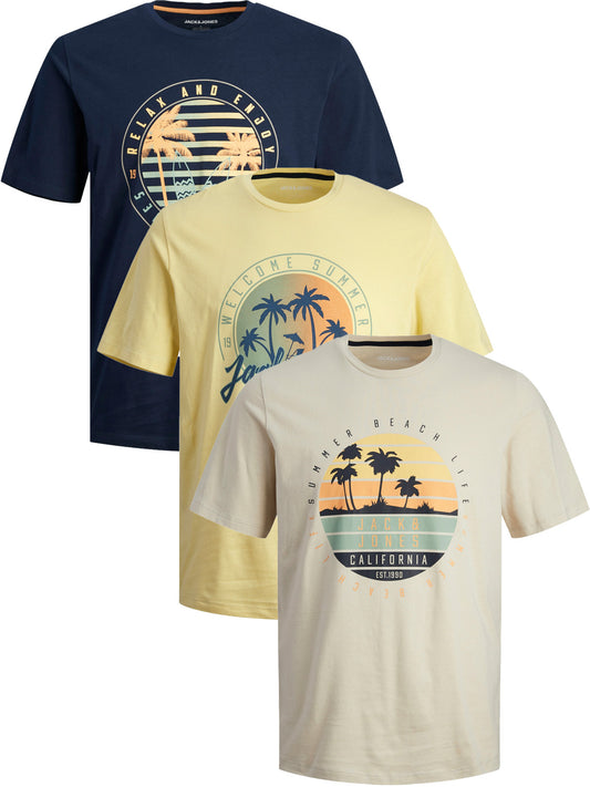 JACK & JONES  - Herren T-Shirt - 4XL bis 8XL - JJSUMMER VIBE