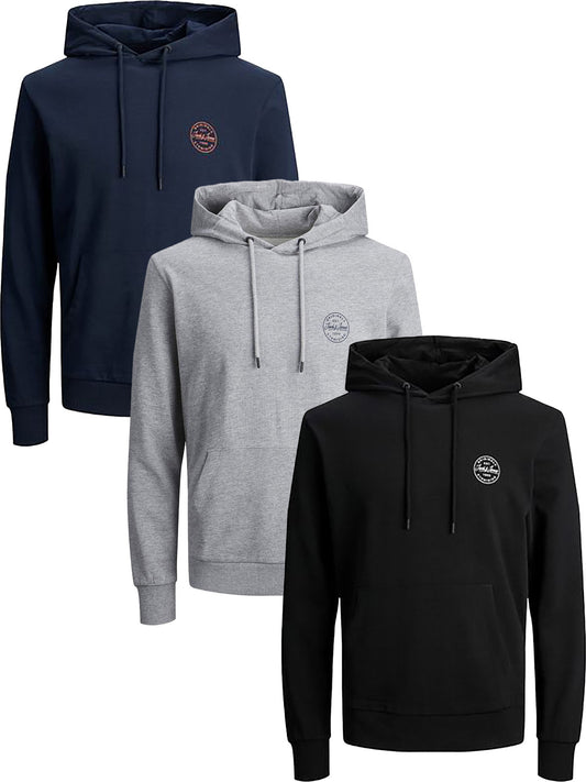 JACK & JONES - Herren  Kapuzen-Sweatshirt  -  Plussize / Übergröße  - JJESHARK