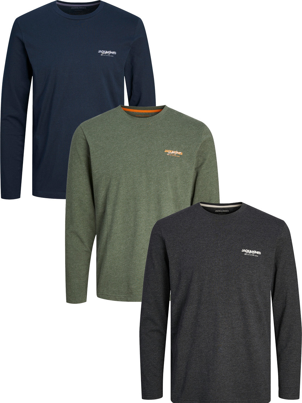 JACK & JONES  - Herren Langarm T-Shirt - 3XL bis 8XL - JJALVIS TEE