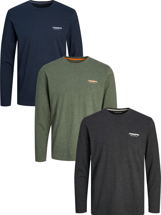 JACK & JONES  - Herren Langarm T-Shirt - 3XL bis 8XL - JJALVIS TEE