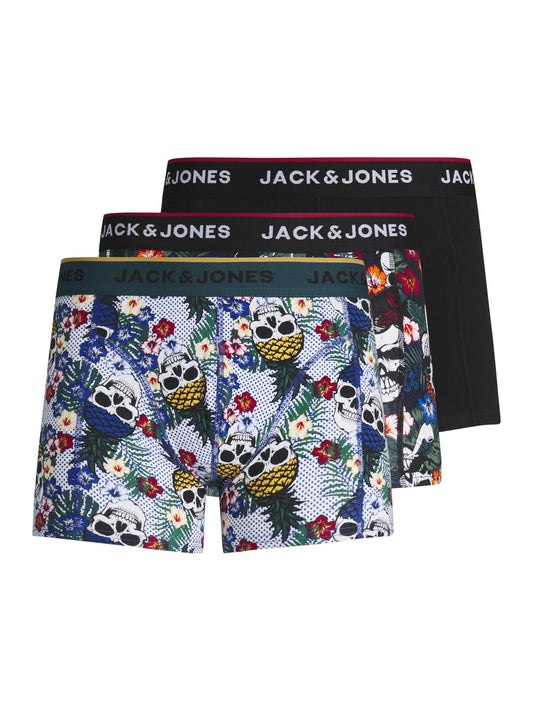 Jack & Jones - Boxershorts Trunks Unterhose - 3er-Box - JACFUNNY SKULL MIX