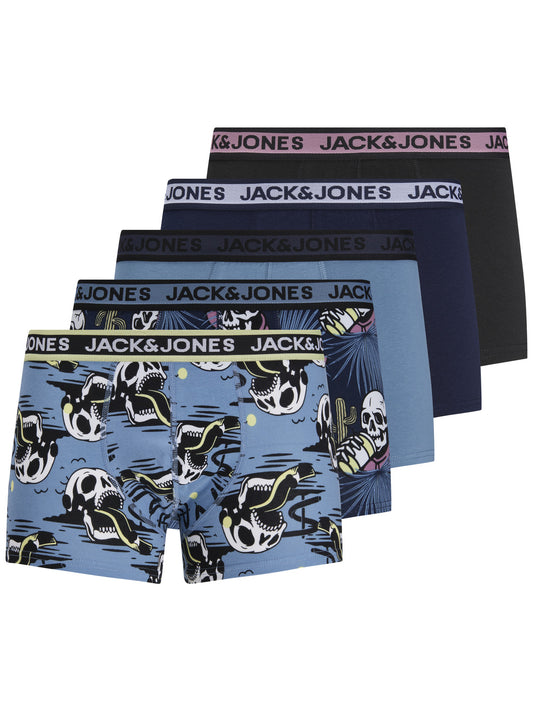 Jack & Jones - Boxershorts Trunks Unterhose - 5er-Box - JACKARAS SKULL MIX